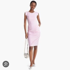 J. Crew Pink Sheath Midi Dress Cap Sleeve